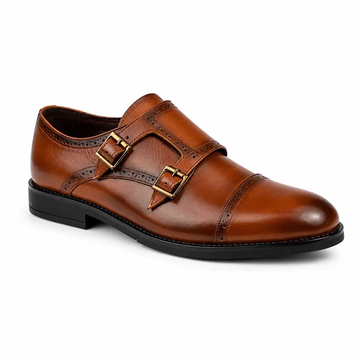Chaussure homme 127 marron deux boucle 